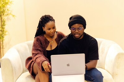Couple looking at appointment options online