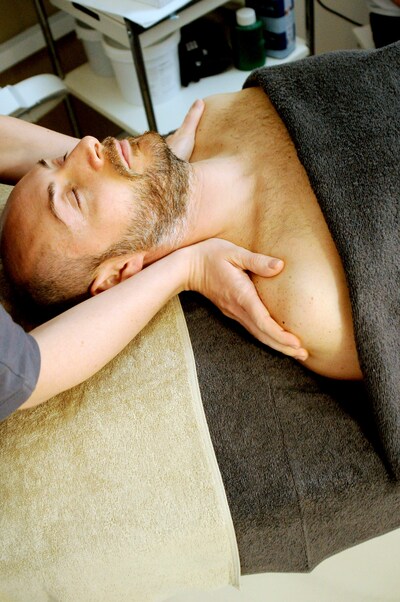 Man being treated.
